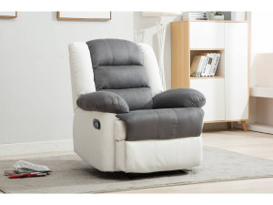 Sedia relax Buckingham - Bianco / Grigio chiaro 2