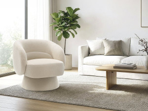 Poltrona girevole "Franklin" in spugna - 74 x 75 x 75 cm - Beige 2