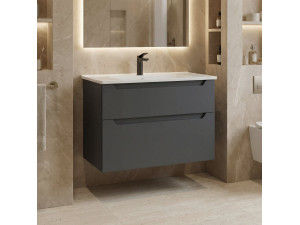 Mobile lavabo "Messina 85 v2" - 85 x 45 x 55 cm - Antracite opaco 2