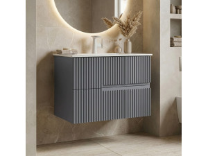 Mobile lavabo "Moonlight 70 v2" - 71 x 51 x 51 cm - Grigio opaco 2