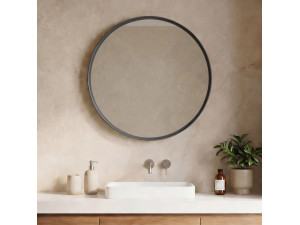 Specchio decorativo in legno "Moonlight 75 v2" - 75 x 7 x 75 cm - Antracite opaco 2