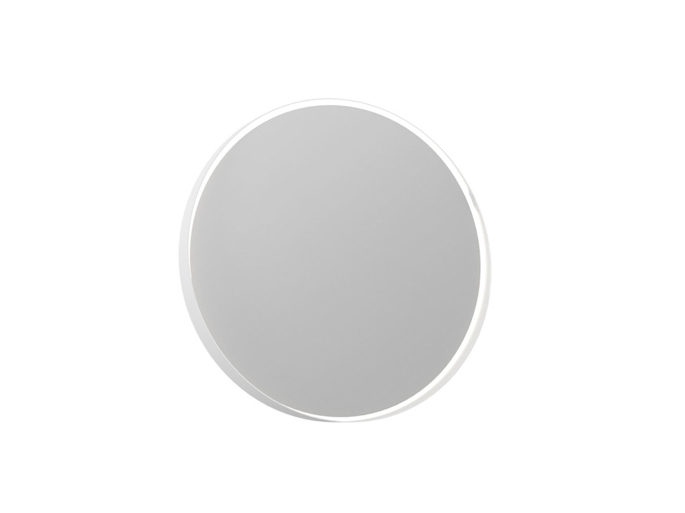 Specchio decorativo in legno "Moonlight 75 v2" - 75 x 7 x 75 cm - Bianco opaco