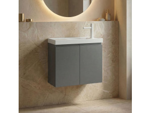 Mobile lavabo "Ferla 60" - 60 x 22 x 50 cm - Grigio opaco 2
