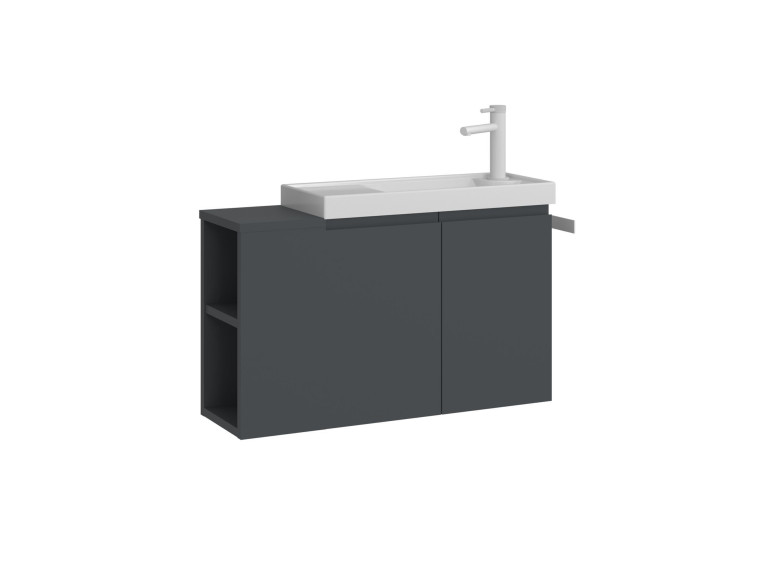 Mobile lavabo "Ferla 80" - 80 x 22 x 45 cm - Antracite opaco
