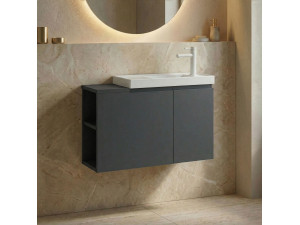 Mobile lavabo "Ferla 80" - 80 x 22 x 45 cm - Antracite opaco 2