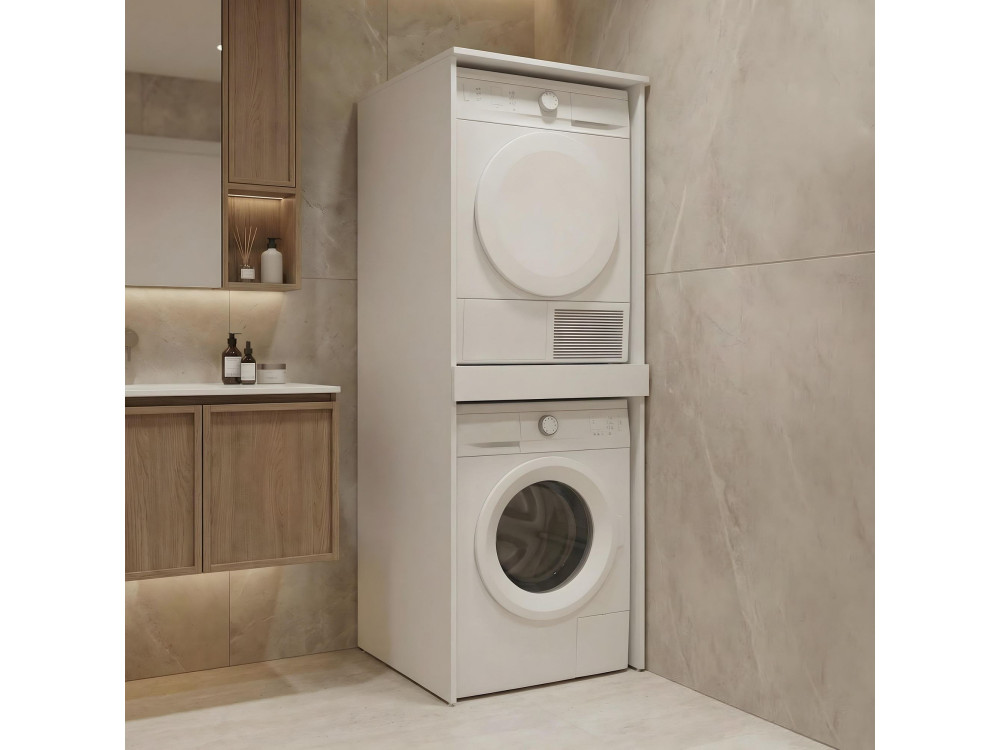 Mobile per lavatrice "Linfa 70" - 70 x 73 x 193 cm - Bianco opaco