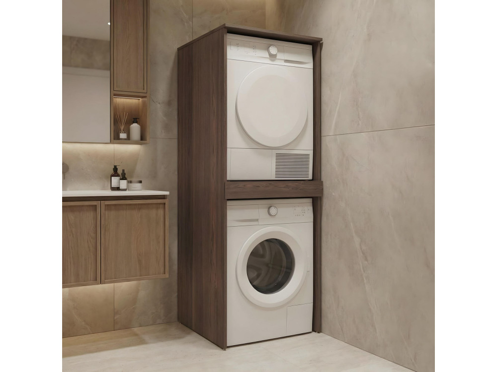 Mobile per lavatrice "Linfa 70" - 70 x 73 x 193 cm - Noce scuro