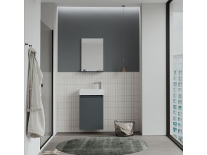 Set mobile lavabo con specchio (2 pezzi) "Conza 45" - 45 x 26 x 75 cm - Antracite opaco 2