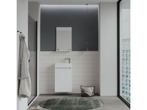 Set mobile lavabo con specchio (2 pezzi) "Conza 45" - 45 x 26 x 75 cm - Bianco 2
