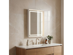 Specchio decorativo in legno "Craft 60 x 90 v2" - 60 x 10 x 90 cm - Bianco opaco 2