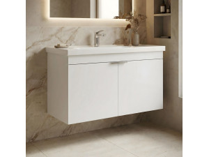 Mobile lavabo "Desna 90" - 90 x 45 x 58 cm - Bianco opaco 2