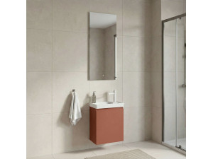 Set mobile lavabo con specchio (2 pezzi) "Ferla 40" - 40 x 22 x 50 cm - Cinnamon opaco 2