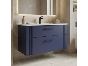 Mobile lavabo "Bari 100 v2" - 100 x 45 x 55 cm - Blu navy opaco 2