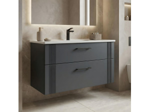 Mobile lavabo "Bari 100 v2" - 100 x 45 x 55 cm - Antracite opaco 2