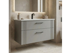 Mobile lavabo "Bari 100 v2" - 100 x 45 x 55 cm - Cashmere opaco 2