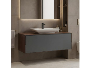 Mobile lavabo "Craft 120" - 120 x 50 x 40 cm - Noce / Antracite 2
