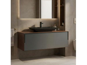 Mobile lavabo "Craft 120" - 120 x 50 x 40 cm - Noce / Antracite 2