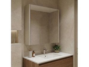 Mobile da bagno con specchio "Arno 60" - 60 x 16 x 66 cm - Cashmere 2