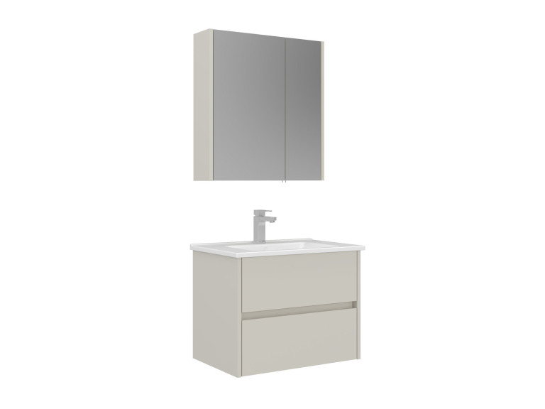 Set mobile lavabo con specchio (2 pezzi) "Arno 65" - 65 x 45 x 52 cm - Cashmere