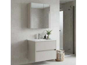 Set mobile lavabo con specchio (2 pezzi) "Arno 65" - 65 x 45 x 52 cm - Cashmere 2