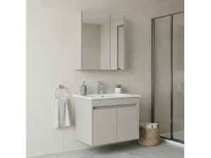 Set mobile lavabo con specchio (2 pezzi) "Arno 65" - 65 x 45 x 52 cm - Cashmere 2
