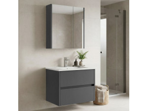 Set mobile lavabo con specchio (2 pezzi) "Arno 65" - 65 x 45 x 52 cm - Grigio 2