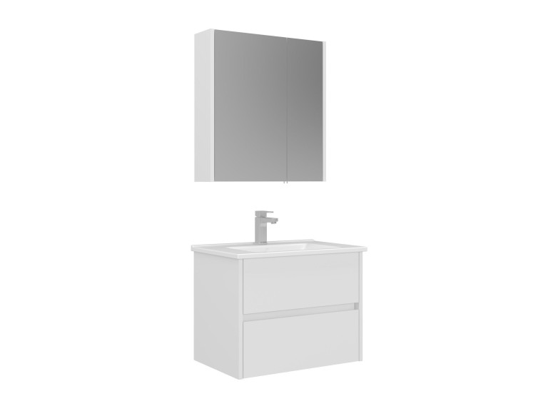 Set mobile lavabo con specchio (2 pezzi) "Arno 65" - 65 x 45 x 52 cm - Bianco