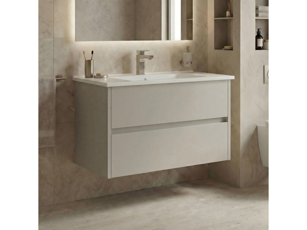 Mobile lavabo "Arno 85" - 85 x 45 x 52 cm - Cashmere