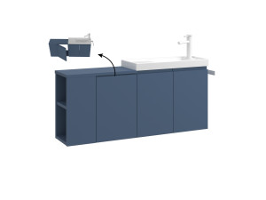 Mobile lavabo "Ferla 110" - 110 x 22 x 45 cm - Blu petrolio