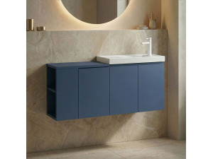 Mobile lavabo "Ferla 110" - 110 x 22 x 45 cm - Blu petrolio 2