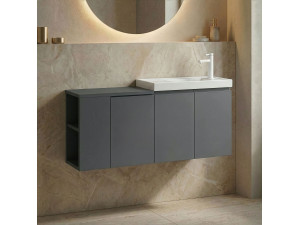 Mobile lavabo "Ferla 110" - 110 x 22 x 45 cm - Antracite opaco 2