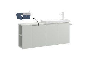 Mobile lavabo "Ferla 110" - 110 x 22 x 45 cm - Cashmere opaco