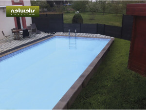 Kit piscina in cemento effetto legno "Naturalis" - 7,5 x 3,24 x 1,40 m 2