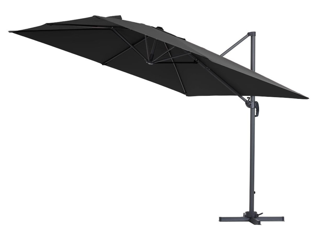 Ombrellone da giardino decentrato in alluminio SUN 3 - Quadrato - 3 x 3 m - Nero
