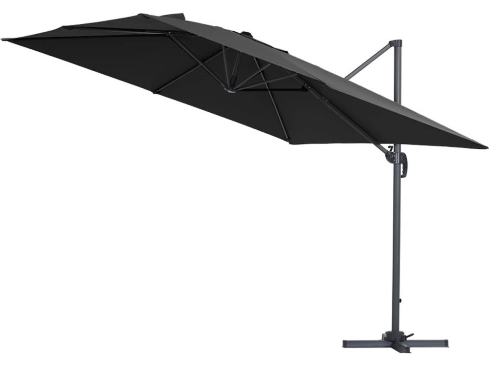 Parasole decentrato da giardino Alu "Sun 3" - Quadrato - 3 x 3 m - Nero + fodera di copertura protettiva