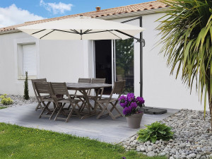 Ombrellone da giardino in alluminio decentrato "Sky 4" - 3 x 4 m - Ecru 2
