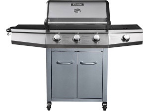 Barbecue a Gas "Bingo 4" - 4 piastre di cui 1 laterale  - 14kW + Fodera di protezione- Argento 2