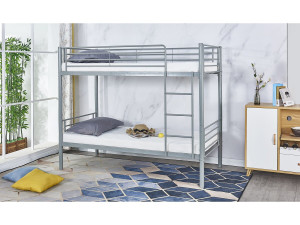 Letto a castello "ADAM" -  90 x 190 cm - Metallo - Grigio 2