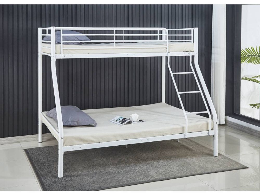 Letto a castello "LEO" - Bianco - Metallo
