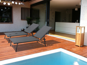 Set di 2 lettini prendisole in metallo "Sublima" - 180 x 54 x 104 cm - Antracite 2