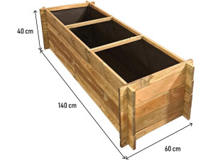 Aiuola rialzata in legno "Dhalia" - 140 x 60 x 41 cm 2