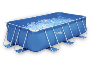 Piscina Fuori Terra rettangolare blu - LUDO 1 - 4 x 2 x 1 m - Filtrazione a cartuccia