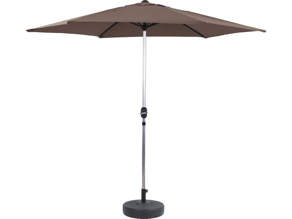 Ombrellone da giardino dritto Alu "Sol" - Rotondo - Ø 3m - Grigio - con zavorra