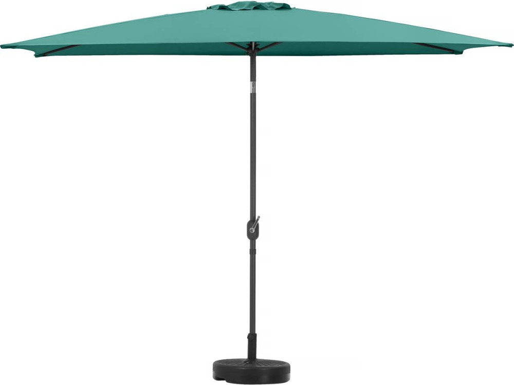Ombrellone da giardino "Sol 2" - Rettangolo - 2 x 3 m - Verde + base per ombrellone inclusa