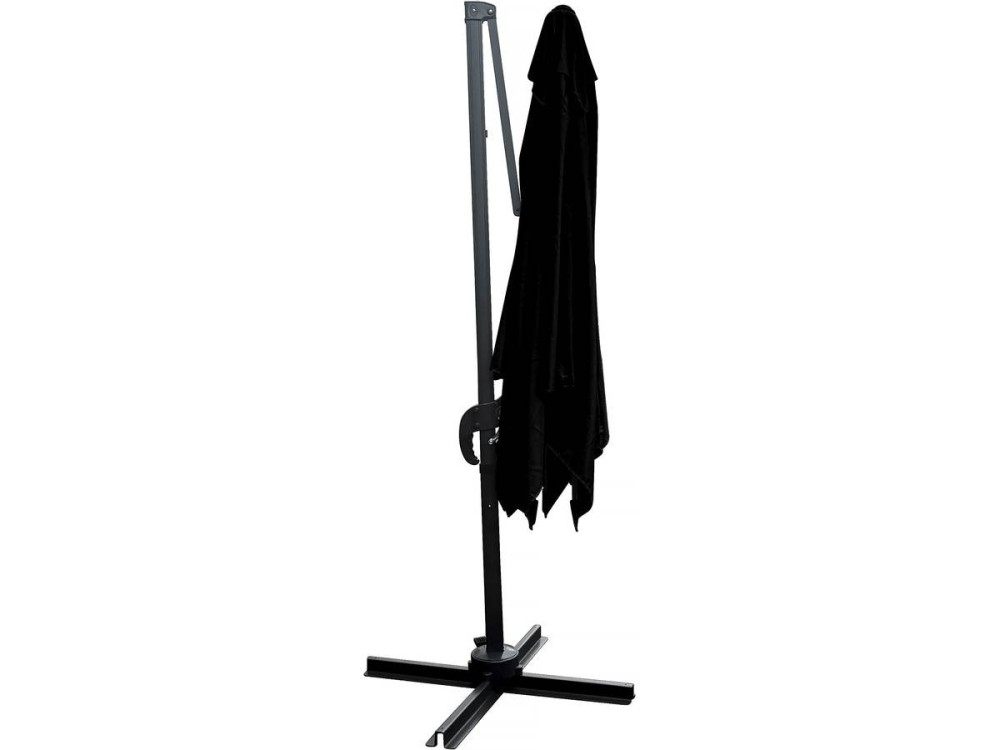 Ombrellone da giardino offset "Soleil" - Quadrato - 2,5 x 2,5 m - Nero + Copertura di protezione
