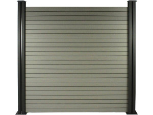 Set di 6 listelli per recinzione compositi + profilo di finitura composito - 1,60m - Grigio
