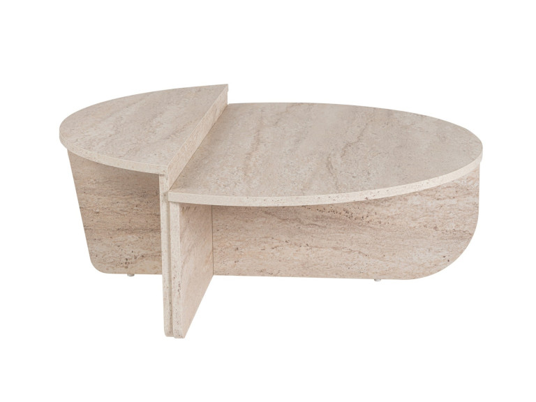 Tavolino da caffè in legno "Orion" - 90 x 60 x 30 cm - Travertino