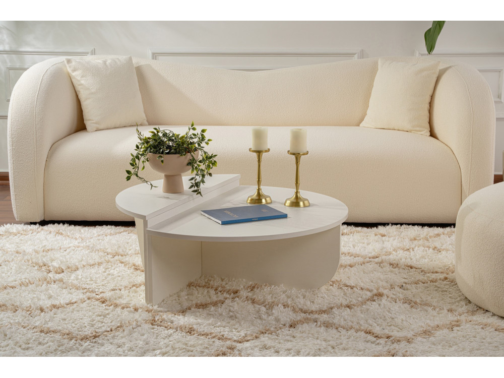 Tavolino in legno "Orion" 90 x 60 x 30 cm - Legno bianco