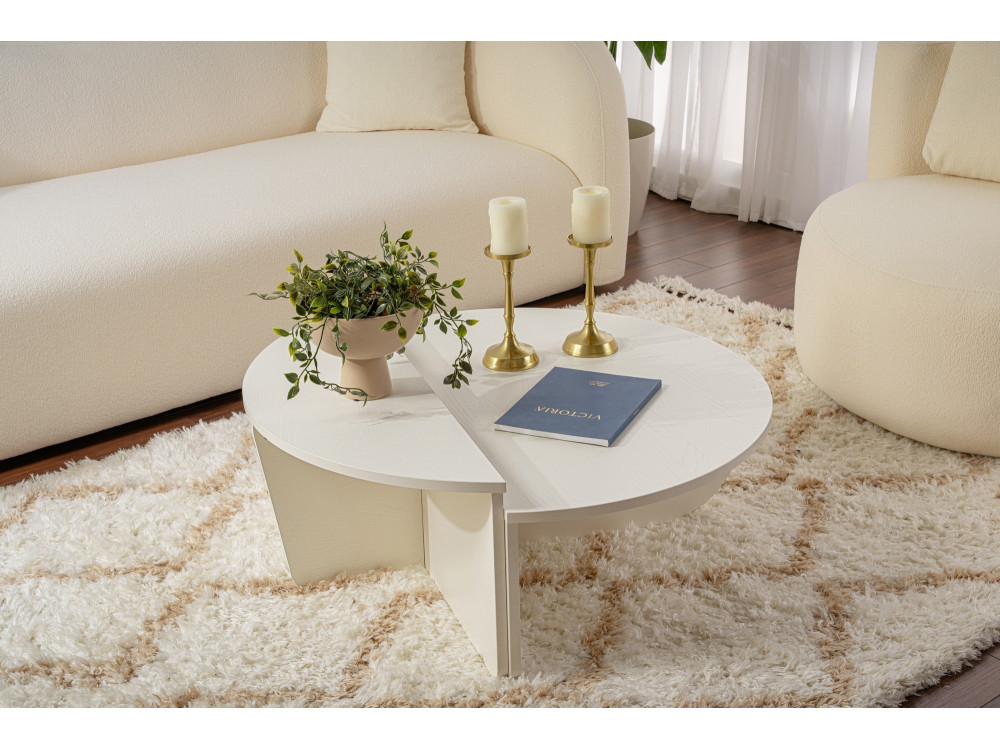 Tavolino in legno "Orion" 90 x 60 x 30 cm - Legno bianco