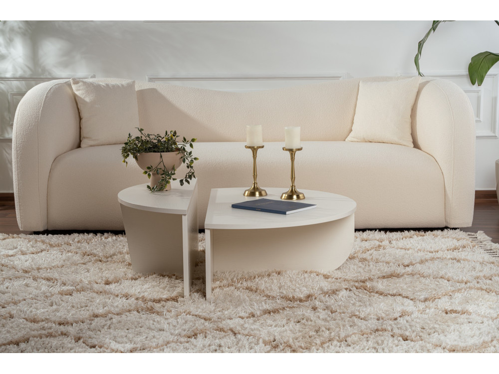 Tavolino in legno "Orion" 90 x 60 x 30 cm - Legno bianco